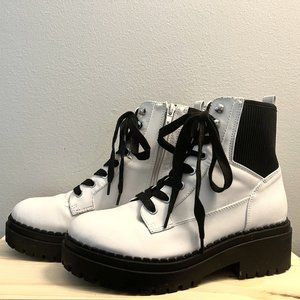 White Combat Boots - Indigo Rd - Women's Size 8.5